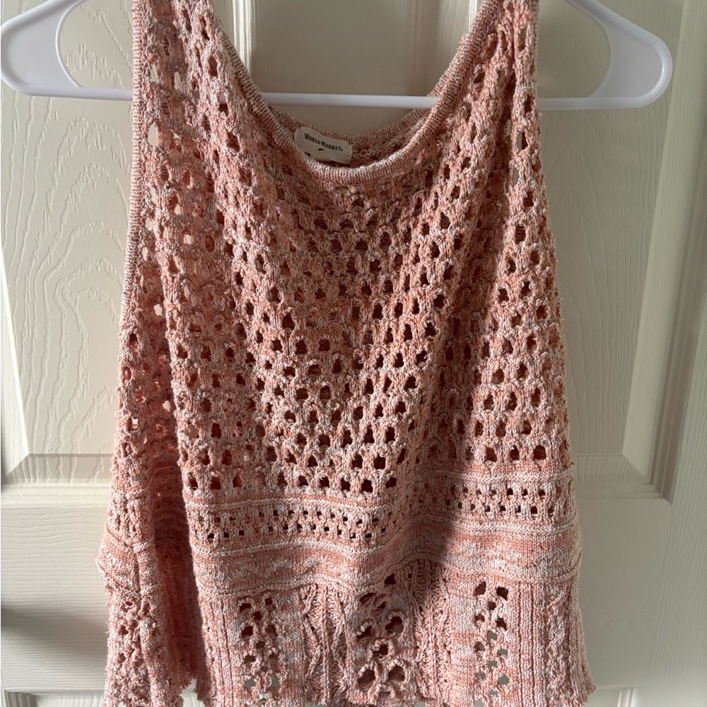Pink Crochet Tank Top